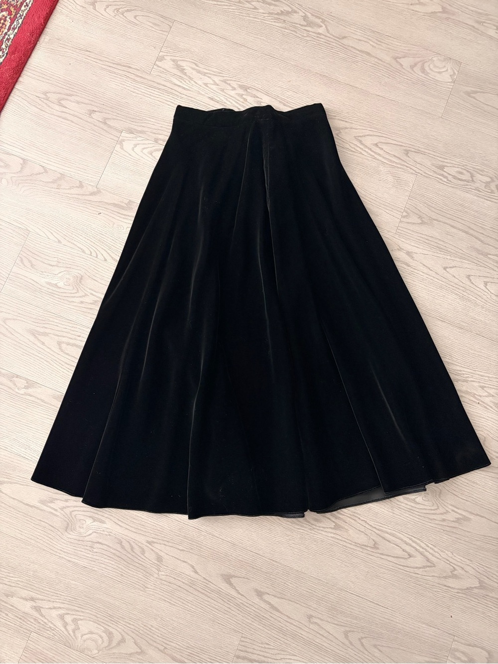 Vintage Ralph Lauren Heavy Silk Velvet Maxi Skirt Black - Size 12